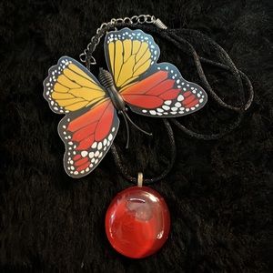 Marble Glass Unique Rare Vintage One of a kind Handmade Necklace